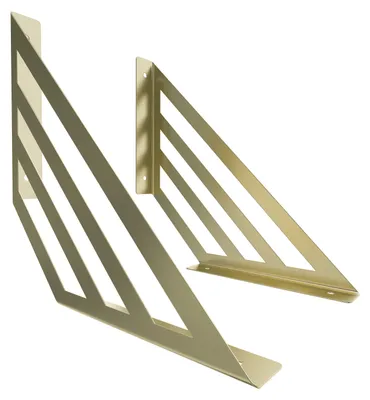 Produktbild von 2x sossai Design Regalträger Truss in Gold 250x250mm Regalwinkel Bücherregal Konsole Regal Halter