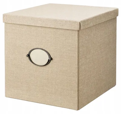 Produktbild von IKEA KVARNVIK Aufbewahrungsbox mit Deckel beige 32x35x32 cm