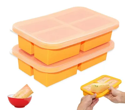 Obrázok produktu pre Silikónové formy na mrazenie s vekom, objem 300 ml, sada 2 kusov, bez BPA, vhodné na skladovanie potravín