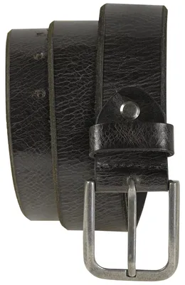 Produktbild von Ledergürtel Büffelleder mit Altsilberschließe gebrochene Kante 4 cm Vintage