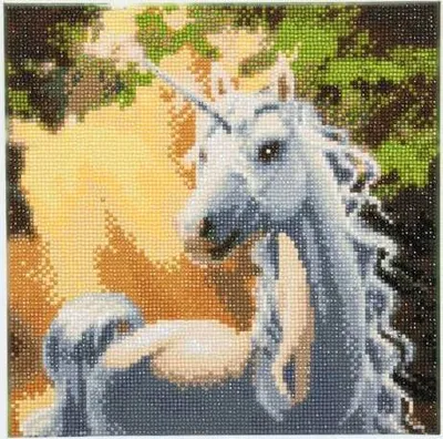 Produktbild von Crystal Art Gemälde zum Malen mit Diamanten - Einhorn - 30 x 30 cm