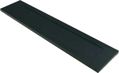 Produktbild von Briefeinwurf Schwarz Aluminium mit Feder gerades Modell nach innen öffnend - Pro Stück