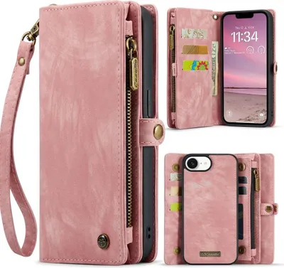 Produktbild von iPhone 16e / 17e Hülle - CaseMe 008 2-in-1 Klapphülle & Back Cover mit Brieftasche - Rosa