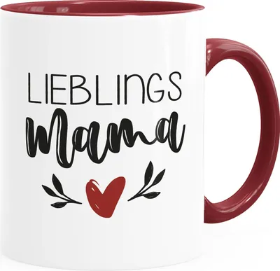 Produktbild von Kaffee-Tasse Lieblingsmama Geschenk für Mama Muttertag Weihnachten Geburtstag SpecialMe® inner-bordeaux Keramik-Tasse