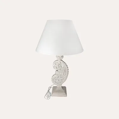 Zdjęcie produktu dla KEYHOMESTORE | Lampa w stylu shabby chic z białego, bejcowanego drewna, wysokość 85 cm