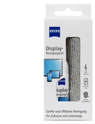 Produktbild von Zeiss Display-Reinigungs-Spray mit 120ml Inhalt inklusive einem Mikrofasertuch z
