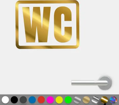 Produktbild von PantherPixel WC Aufkleber Badezimmer Symbol Zeichen Toilette Sticker Auto Geschenkidee Farbe Chrom-Gold