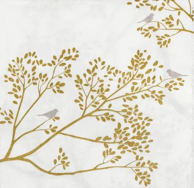 Produktbild von Räder Goldzweig Serviette 33x33cm, Goldvogel