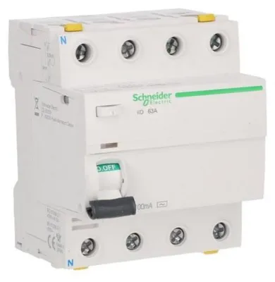 Obrázek produktu pro Jistič chránící proti úrazu elektrickým proudem, typ AC, 63A, 100mA, model A9Z12463