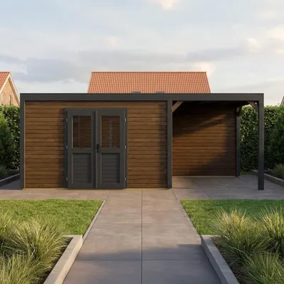 Immagine prodotto di Casetta da giardino in legno Nova 6.56x2.59 m - 16.99 m2 - 28 mm - impregnata
