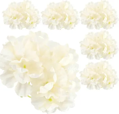 Produktbild von Dekolo Künstliche Blumen Blütenköpfe Pflanzen Deko Hortensien für die Hochzeit Creme 10cm