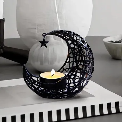 Image de Bougeoirs noirs - Décoration de table - Photophore moderne