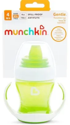 Zdjęcie produktu dla Munchkin MUNCHKIN mokomoji gertuvė su rankenomis ir minkštu snapeliu, Gentle Transition, žalios spalvos, 4mėn+, 118 ml, 05178501WWW