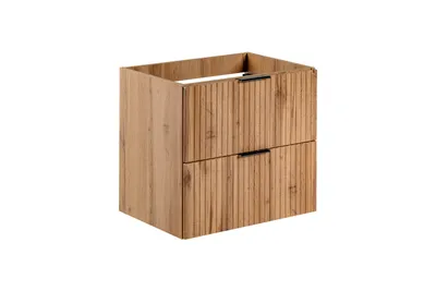 Zdjęcie produktu dla Szafka Pod Umywalkę Dąb Wotan 60 Cm Ryflowana 2 Szuflady