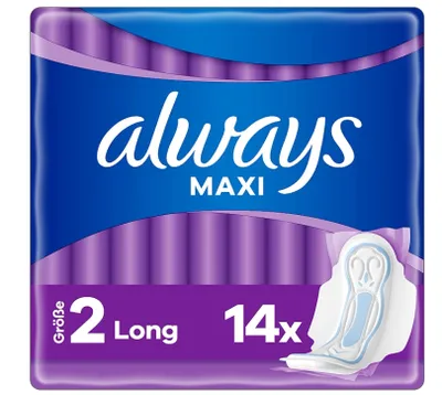 Obrázok produktu pre Always, Podpaski Maxi - 14 kusov - Hygienické vložky pre ženy s jemnými krídlami