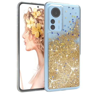 Produktbild von EAZY CASE - Glitzer Hülle kompatibel mit  Xiaomi 12 Pro Glitzer Schutzhülle, Soft Case, Backcover Transparent mit Motiv
