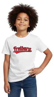 Produktbild von Spreadshirt Freiburg Fußball Fan Breisgau Kinder T-Shirt, 122/128 (7-8 Jahre), Weiß