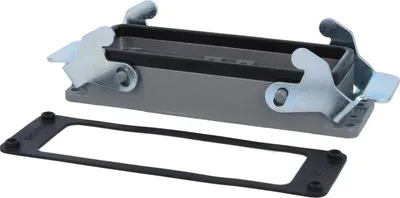 Image de HARTING Han 24B pour 2 inserts Boîtier rapporté avec 2 étriers transversaux 2 étriers de verrouillage en acier inoxydable - 1 pièce