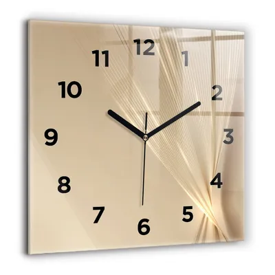 Produktbild von Wallfluent Große Wanduhr – Stilles Quarzuhrwerk - Uhr Dekoration Wohnzimmer Schlafzimmer Küche - Zifferblatt - schwarze Zeiger - 60 cm - Abstraktes Licht