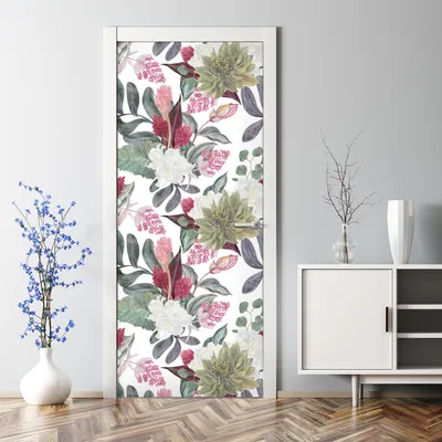 Produktbild von Dekorative Aufkleber Tür Deko selbstklebend Klebefolie Türtato Türposter Bunte Blumen 85 x 200 cm