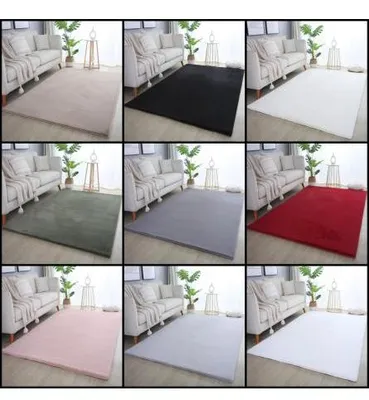 Produktbild von Weicher, langfloriger Teppich in Unifarbe für Wohn- oder Schlafzimmer, modernes Design, 20 mm 160 x 160 cm Grün