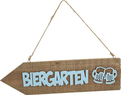 Produktbild von Dekoschild 'Biergarten' aus Holz zum Hängen, 25 x 9,7 x 1,5 cm, Gartendeko