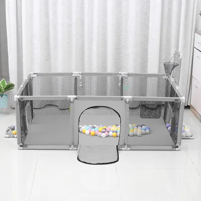Produktbild von CAMTOA Absperrgitter Laufstall Laufgitter Laufgitterzelt Krabbelgitter Spielgitter Schutzgitter, grau 181 x 122 x 61cm