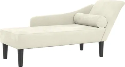 Image de vidaXL Chaiselongue mit Kissen Creme Samt