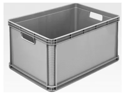 Produktbild von 3 x 64 L Lagerkiste Euro Box Stapelbox Transportbox Palettenbox grau