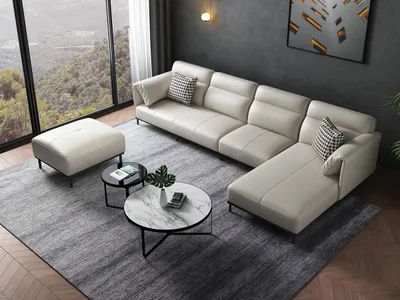 Produktbild von Ecke Ecksofa L-Form Wohnlandschaft Sofa Couch Polster Garnitur Stoff Sofas Leder