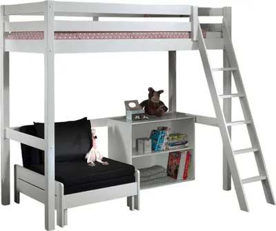 Produktbild von Hochbett Karolina 209x165x190 Kinderbett Massivholz+MDF Weiß