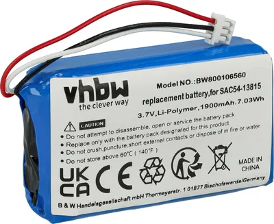 Produktbild von vhbw Akku kompatibel mit SportDog TEK-V1LT Handheld Transmitter Hundehalsband Hunde-Trainer (1900 mAh, 3,7 V, Li-Polymer)