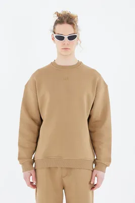 Produktbild von Basic Sweatshirt Oversize Fit Pullover Unisex XS Cappuccino