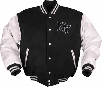 Produktbild von NY Baseballjacke schwarz/weiß, M