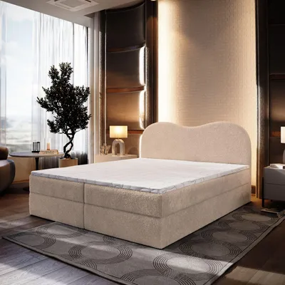 A bedroom scene featuring a bed.