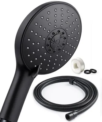 Productafbeelding van Ibenzoa® Handdouche, 15 cm, verchroomd – 7 straalpatronen, zelfreinigende siliconenmondstukken, waterbesparend tot 30%, aansluiting G1/2, 15° hellingshoek, 1,5 meter roestvrijstalen douche slang