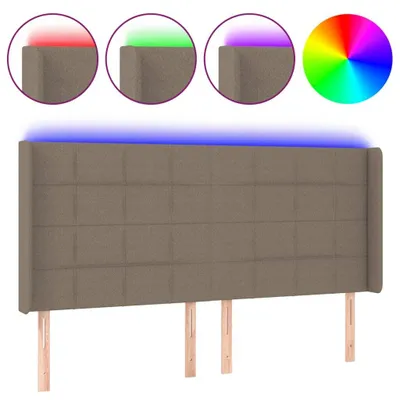 Produktbild von vidaXL LED Kopfteil Taupe 203x16x118/128 cm Stoff