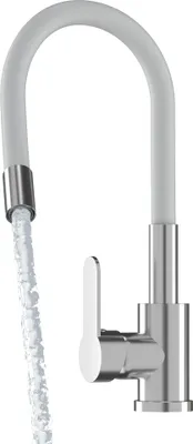 Produktbild von Granitan | FLEX - Küchenarmatur - Flexibler Auslauf - Granit-Optik - Weiß - Messing - Keramikkopf