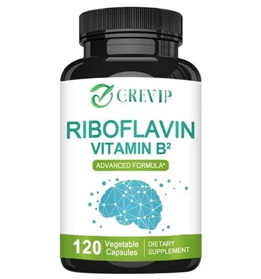 Produktbild von Riboflavin Vitamin B2 400mg (120 Kapseln) Nahrungsergänzungsmittel, Gehirn, Nerven, Körpergesundheit, Energie, Stoffwechsel, Stimmung