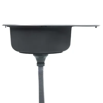 Produktbild von Hochwertigen Möbel Spülen - Silber Einbauspüle mit Sieb und Siphon Oval Edelstahl NEU2428040
