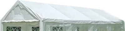 Produktbild von DEGAMO Dachplane Ersatzplane Zeltdach für Partyzelt PALMA 4x8 Meter, PE weiss 180g/m², incl. Spanngummis