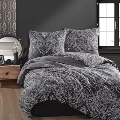 Produktbild von Bettwäsche 200x200 cm. 3 teilig set, anthrazit, 100% Baumwolle/Renforcé, Pulse V1