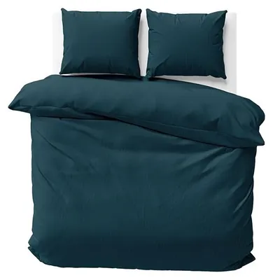 Immagine prodotto di Biancheria da letto, lenzuola in damasco, 100% cotone, motivo a righe, colore turchese, dimensione 160x200
