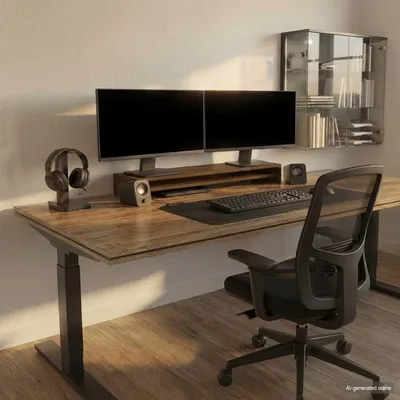 Obrázek produktu pro vidaXL Stojan na monitor hnědý dubový vzhled 100x24x13 cm odvozený dřevěný výrobek