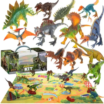 Immagine prodotto di Woopie Grande Set Di Dinosauri Xxl Figure + Tappetino Mondo Preistorico