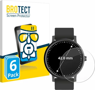 Produktbild von 6x BROTECT Schutzglas für Armbanduhren (Kreisrund, ø: 42 mm) Schutzfolie Panzer Folie Glas Display Schutz klar