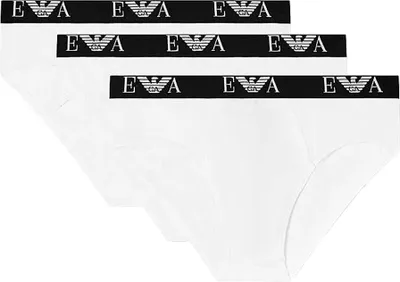 Produktbild von EMPORIO ARMANI Herren Slips Ideal für Alltag - Baumwolle Stretch 3er Pack - Größe M Weiß/White EM000258_AF14131_M0066