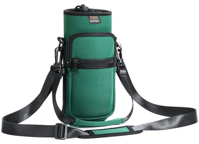 Produktbild von Neopren-Flaschenhüllen – Für Flaschen mit 750 ml Fassungsvermögen – Schwarz und Grün – Ideal für Wanderungen und Camping