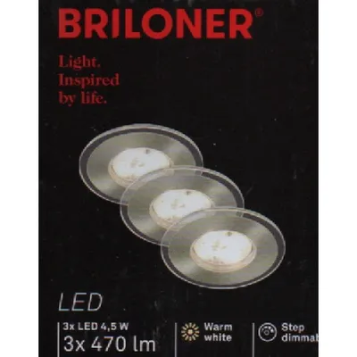 Produktbild von Briloner LED Einbauleuchten, matt-nickel 3er Set