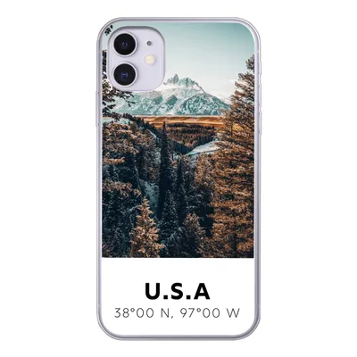 Produktbild von MuchoWow® Handyhülle Schutzhülle Hülle für iPhone 11 Amerika - Berge - Bäume Silikon Softcase Handy Hülle - Handytasche
